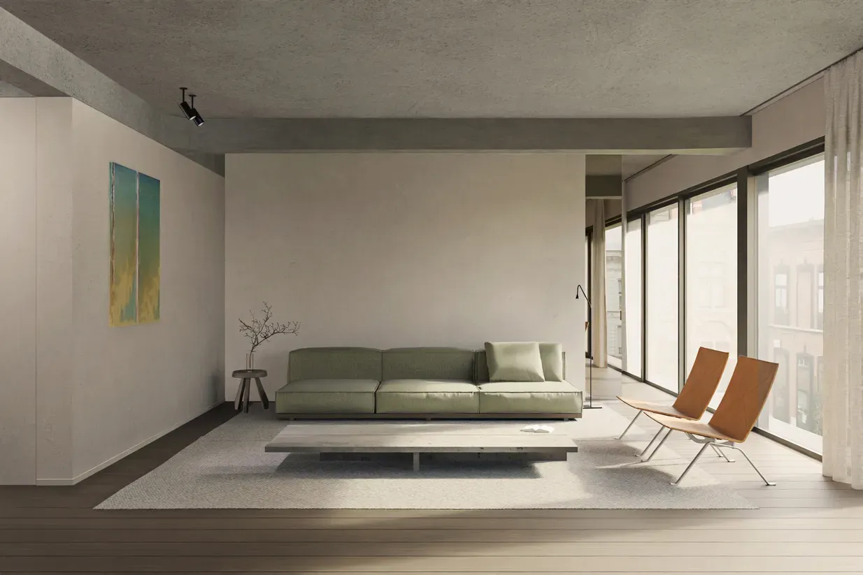 Render van de binnenafwerking